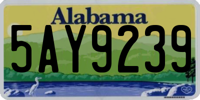 AL license plate 5AY9239