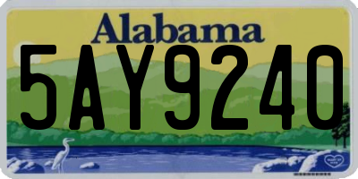 AL license plate 5AY9240