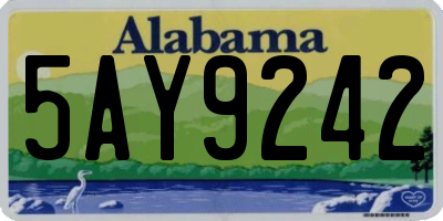 AL license plate 5AY9242