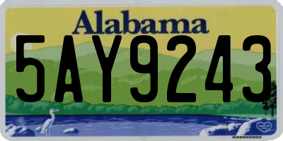 AL license plate 5AY9243