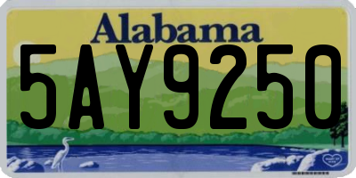 AL license plate 5AY9250