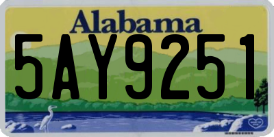 AL license plate 5AY9251