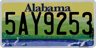 AL license plate 5AY9253