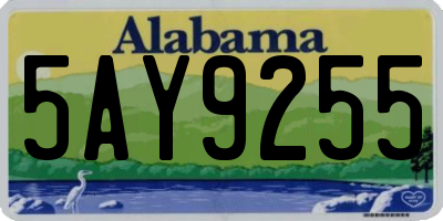 AL license plate 5AY9255