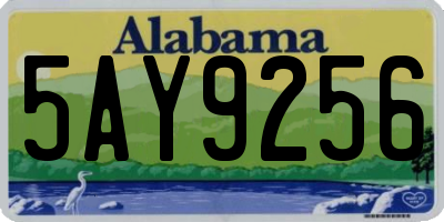 AL license plate 5AY9256