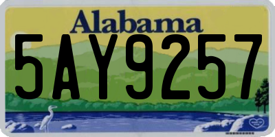 AL license plate 5AY9257