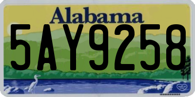 AL license plate 5AY9258