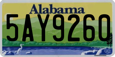 AL license plate 5AY9260