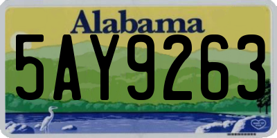 AL license plate 5AY9263