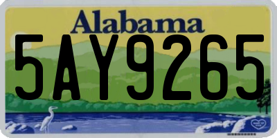AL license plate 5AY9265