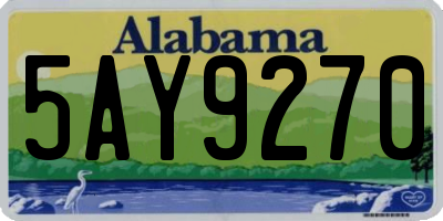 AL license plate 5AY9270