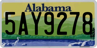 AL license plate 5AY9278
