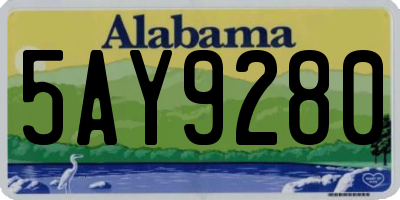 AL license plate 5AY9280