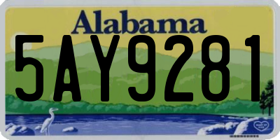 AL license plate 5AY9281