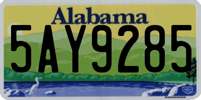 AL license plate 5AY9285