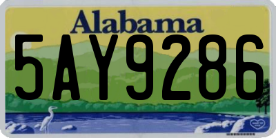 AL license plate 5AY9286