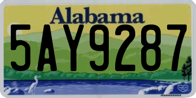 AL license plate 5AY9287