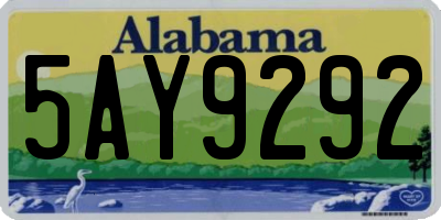 AL license plate 5AY9292