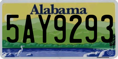 AL license plate 5AY9293