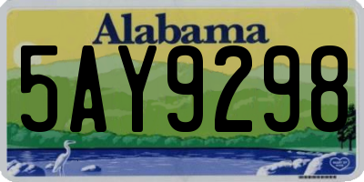 AL license plate 5AY9298
