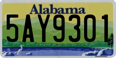 AL license plate 5AY9301