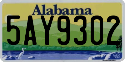 AL license plate 5AY9302
