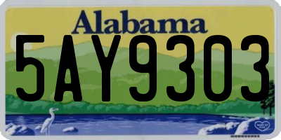 AL license plate 5AY9303