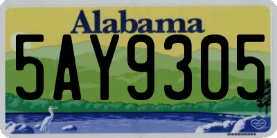 AL license plate 5AY9305