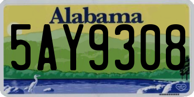 AL license plate 5AY9308