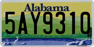 AL license plate 5AY9310