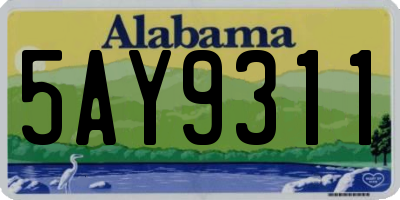AL license plate 5AY9311