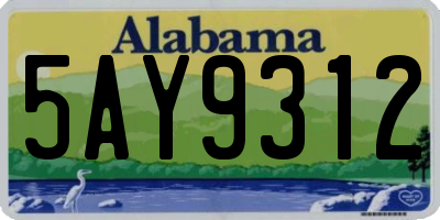 AL license plate 5AY9312