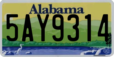 AL license plate 5AY9314