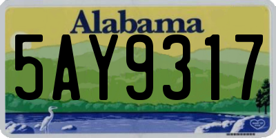 AL license plate 5AY9317