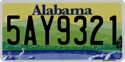 AL license plate 5AY9321