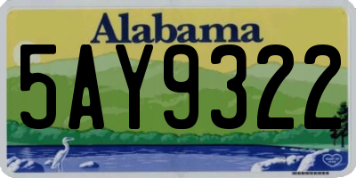 AL license plate 5AY9322