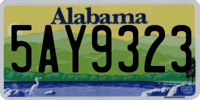 AL license plate 5AY9323