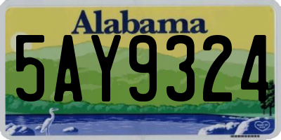 AL license plate 5AY9324