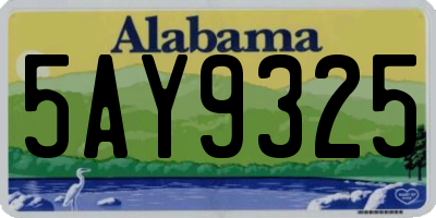 AL license plate 5AY9325