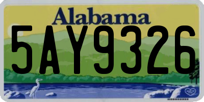 AL license plate 5AY9326