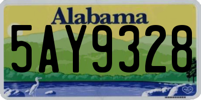 AL license plate 5AY9328