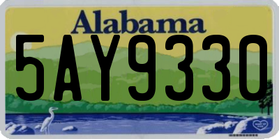 AL license plate 5AY9330