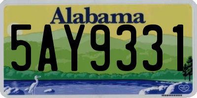 AL license plate 5AY9331