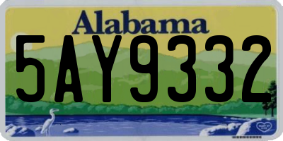 AL license plate 5AY9332