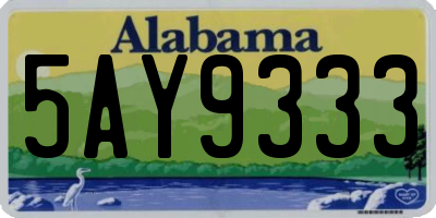 AL license plate 5AY9333