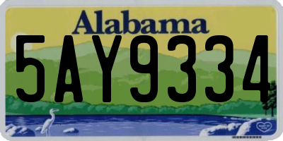 AL license plate 5AY9334
