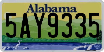 AL license plate 5AY9335