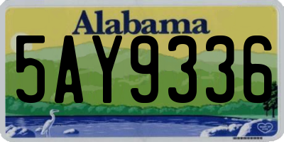AL license plate 5AY9336