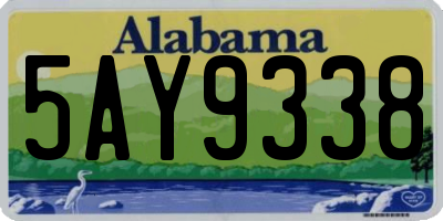 AL license plate 5AY9338