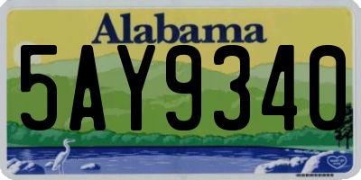 AL license plate 5AY9340
